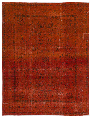 Orange Over Dyed Vintage XLarge Rug 9'5'' x 12'4'' ft 286 x 376 cm