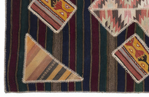Naturel Over Dyed Kilim Patchwork Unique Rug 5'3'' x 7'7'' ft 160 x 230 cm