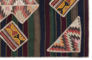 Naturel Over Dyed Kilim Patchwork Unique Rug 5'3'' x 7'7'' ft 160 x 230 cm