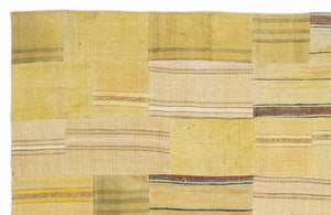 Mixed Over Dyed Kilim Patchwork Unique Rug 5'3'' x 7'7'' ft 160 x 230 cm