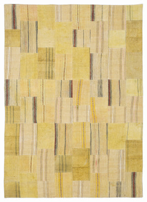 Mixed Over Dyed Kilim Patchwork Unique Rug 5'3'' x 7'7'' ft 160 x 230 cm