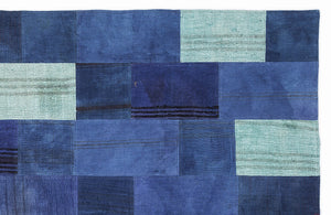 Mixed Over Dyed Kilim Patchwork Unique Rug 5'3'' x 7'7'' ft 160 x 230 cm