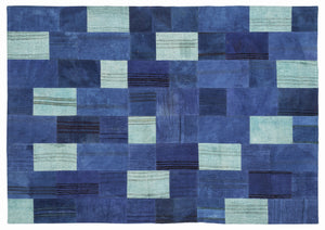 Mixed Over Dyed Kilim Patchwork Unique Rug 5'3'' x 7'7'' ft 160 x 230 cm