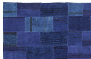 Mixed Over Dyed Kilim Patchwork Unique Rug 5'3'' x 7'7'' ft 160 x 230 cm