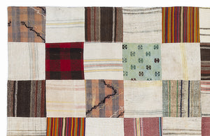Mixed Over Dyed Kilim Patchwork Unique Rug 5'3'' x 7'7'' ft 160 x 230 cm