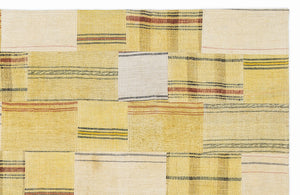 Mixed Over Dyed Kilim Patchwork Unique Rug 5'3'' x 7'7'' ft 160 x 230 cm