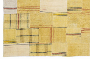 Mixed Over Dyed Kilim Patchwork Unique Rug 5'3'' x 7'7'' ft 160 x 230 cm