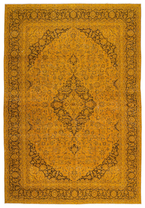 Yellow Over Dyed Vintage XLarge Rug 9'4'' x 13'1'' ft 284 x 400 cm