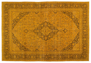 Yellow Over Dyed Vintage XLarge Rug 9'4'' x 13'1'' ft 284 x 400 cm