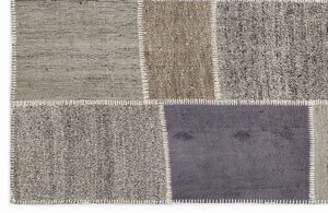 Striped Over Dyed Kilim Patchwork Unique Rug 5'3'' x 7'7'' ft 160 x 230 cm