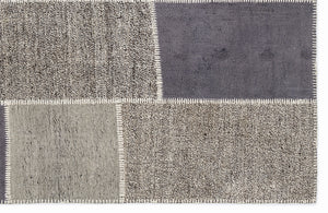 Striped Over Dyed Kilim Patchwork Unique Rug 5'3'' x 7'7'' ft 160 x 230 cm