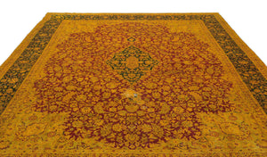 Yellow Over Dyed Vintage XLarge Rug 9'4'' x 12'8'' ft 285 x 387 cm
