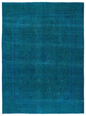 Turquoise  Over Dyed Vintage XLarge Rug 9'9'' x 12'11'' ft 297 x 393 cm