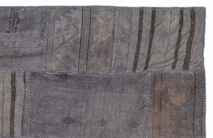 Striped Over Dyed Kilim Patchwork Unique Rug 5'3'' x 7'7'' ft 160 x 230 cm