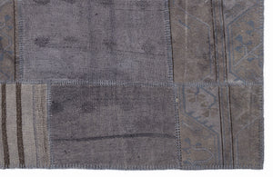 Striped Over Dyed Kilim Patchwork Unique Rug 5'3'' x 7'7'' ft 160 x 230 cm