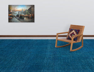 Turquoise Over Dyed Vintage XLarge Rug 9'7'' x 13'11'' ft 291 x 423 cm