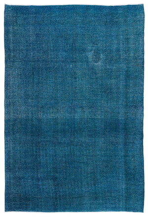 Turquoise  Over Dyed Vintage XLarge Rug 9'7'' x 13'11'' ft 291 x 423 cm