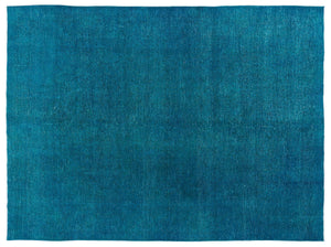 Turquoise Over Dyed Vintage XLarge Rug 9'7'' x 12'12'' ft 291 x 395 cm
