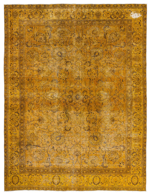 Yellow Over Dyed Vintage XLarge Rug 9'3'' x 12'4'' ft 282 x 375 cm