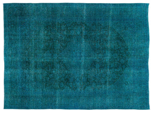 Turquoise Over Dyed Vintage XLarge Rug 9'6'' x 12'12'' ft 290 x 395 cm