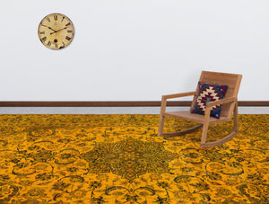 Yellow Over Dyed Vintage XLarge Rug 9'7'' x 13'9'' ft 292 x 419 cm
