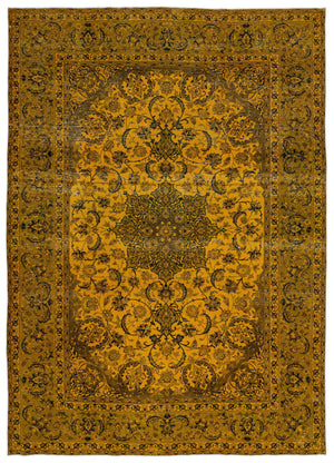 Yellow Over Dyed Vintage XLarge Rug 9'7'' x 13'9'' ft 292 x 419 cm