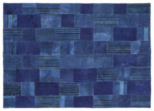 Mixed Over Dyed Kilim Patchwork Unique Rug 5'3'' x 7'7'' ft 160 x 230 cm