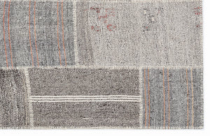 Striped Over Dyed Kilim Patchwork Unique Rug 5'3'' x 7'7'' ft 160 x 230 cm