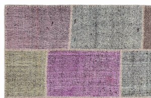Mixed Over Dyed Kilim Patchwork Unique Rug 5'3'' x 7'7'' ft 160 x 230 cm