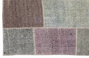 Mixed Over Dyed Kilim Patchwork Unique Rug 5'3'' x 7'7'' ft 160 x 230 cm