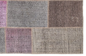 Mixed Over Dyed Kilim Patchwork Unique Rug 5'3'' x 7'7'' ft 160 x 230 cm