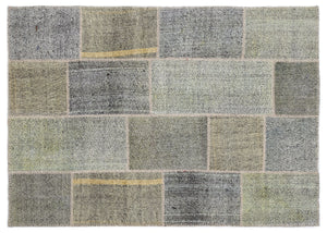 Mixed Over Dyed Kilim Patchwork Unique Rug 5'3'' x 7'7'' ft 160 x 230 cm