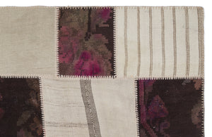 Striped Over Dyed Kilim Patchwork Unique Rug 5'3'' x 7'7'' ft 160 x 230 cm