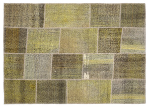 Mixed Over Dyed Kilim Patchwork Unique Rug 5'3'' x 7'7'' ft 160 x 230 cm