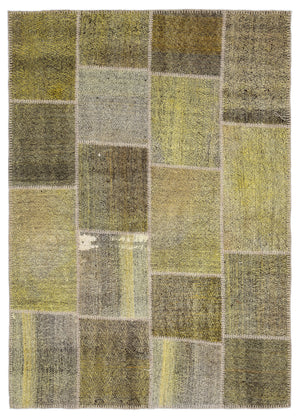 Mixed Over Dyed Kilim Patchwork Unique Rug 5'3'' x 7'7'' ft 160 x 230 cm