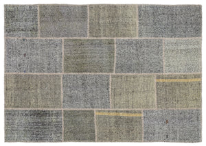 Mixed Over Dyed Kilim Patchwork Unique Rug 5'3'' x 7'7'' ft 160 x 230 cm