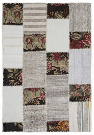 Karabakh Over Dyed Kilim Patchwork Unique Rug 5'3'' x 7'7'' ft 160 x 230 cm