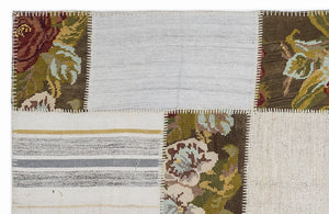 Karabakh Over Dyed Kilim Patchwork Unique Rug 5'3'' x 7'7'' ft 160 x 230 cm