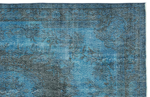 Turquoise Over Dyed Vintage Rug 6'0'' x 10'1'' ft 184 x 308 cm