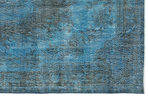 Turquoise Over Dyed Vintage Rug 6'0'' x 10'1'' ft 184 x 308 cm