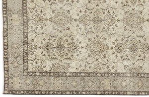 Beige Over Dyed Vintage Rug 4'10'' x 8'6'' ft 147 x 260 cm