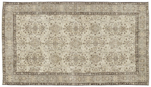 Beige Over Dyed Vintage Rug 4'10'' x 8'6'' ft 147 x 260 cm