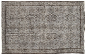Gray Over Dyed Vintage Rug 5'12'' x 9'5'' ft 182 x 287 cm