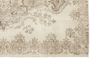 Beige Over Dyed Vintage Rug 6'2'' x 9'1'' ft 188 x 277 cm