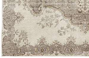 Beige Over Dyed Vintage Rug 6'1'' x 9'1'' ft 186 x 278 cm