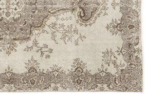 Beige Over Dyed Vintage Rug 6'1'' x 9'1'' ft 186 x 278 cm