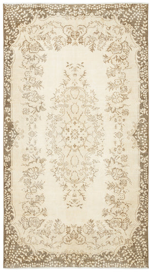 Beige Over Dyed Vintage Rug 5'6'' x 9'11'' ft 168 x 303 cm