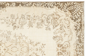 Beige Over Dyed Vintage Rug 5'6'' x 9'11'' ft 168 x 303 cm