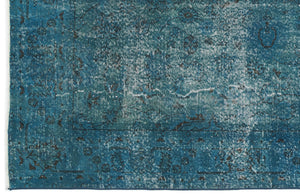 Turquoise Over Dyed Vintage Rug 6'9'' x 10'8'' ft 206 x 325 cm