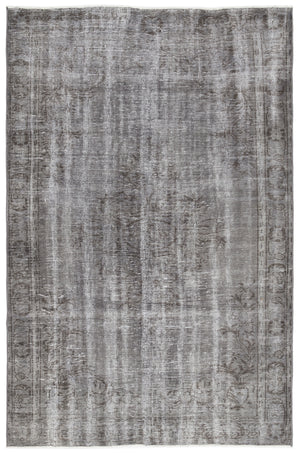 Gray Over Dyed Vintage Rug 5'9'' x 8'11'' ft 175 x 272 cm
